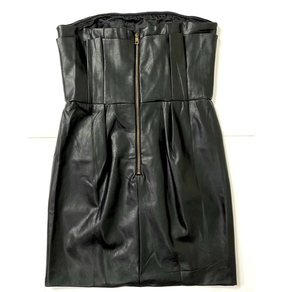CHOOSY Strapless Faux Leather Wrap Mini Dress - Picture 5 of 5
